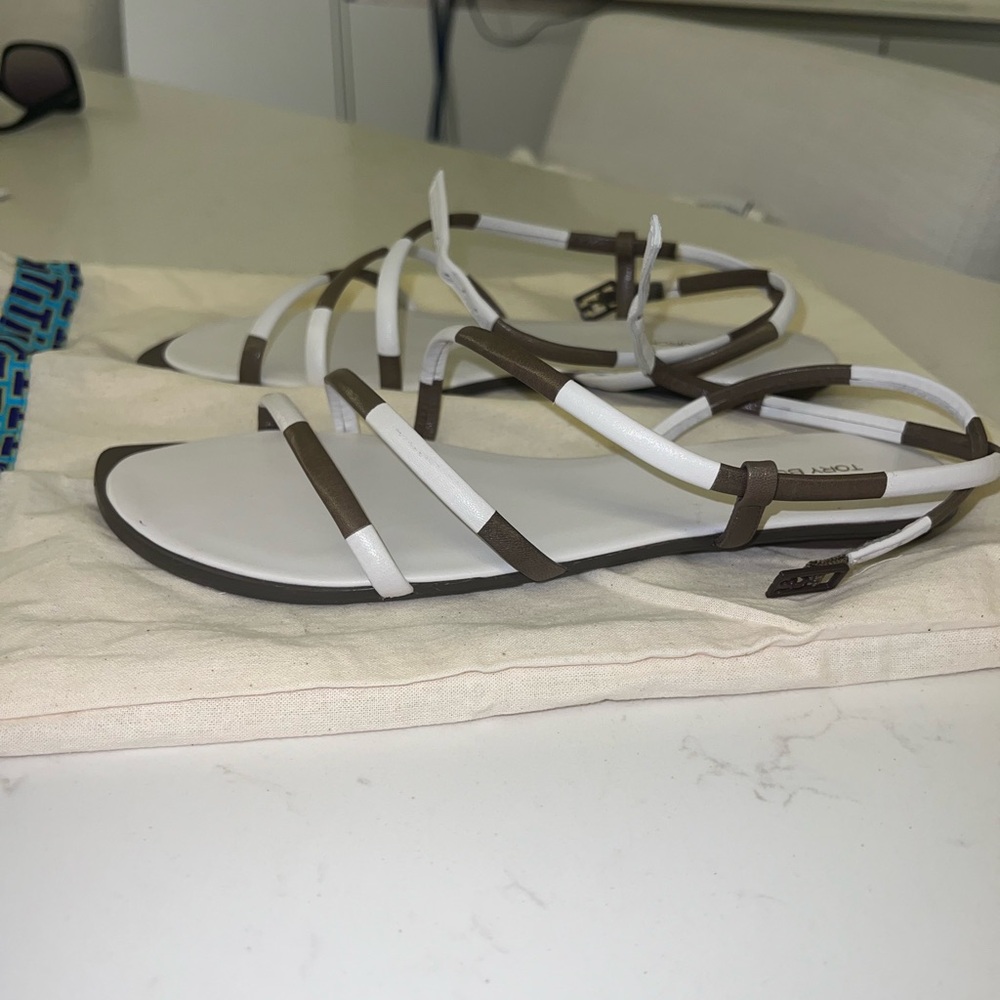 NWT Tory Burch Split Mignon Multi-Strap Sandal 8.0